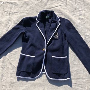 vintage ralph lauren navy crested blazer